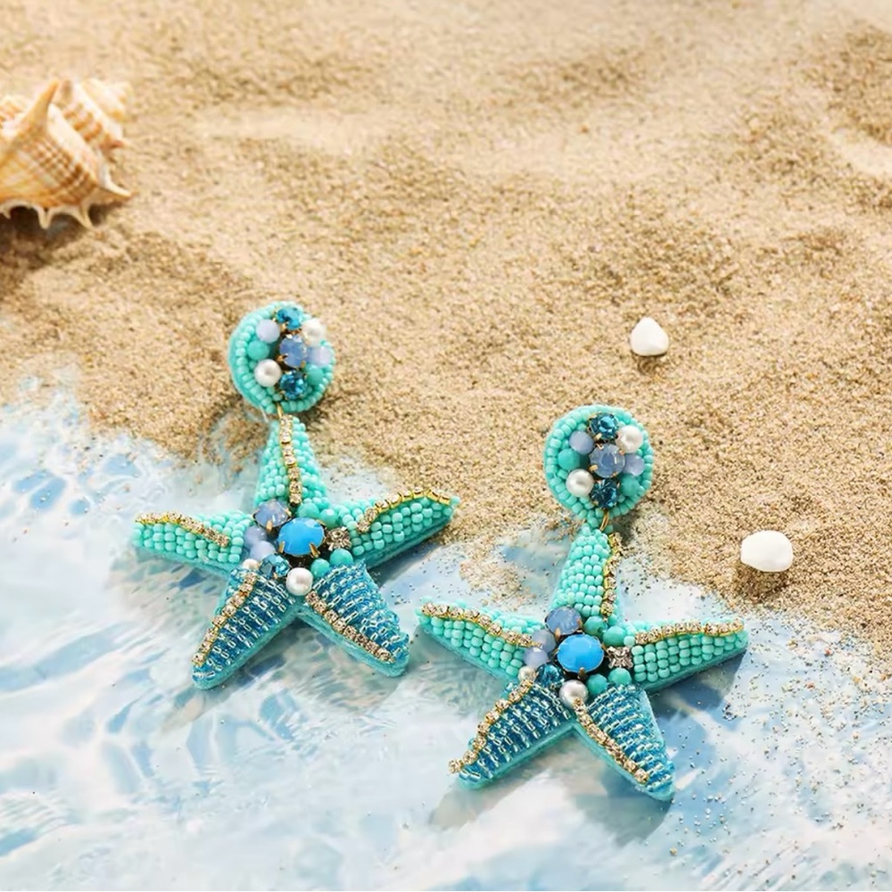 Turquoise Starfish Earrings